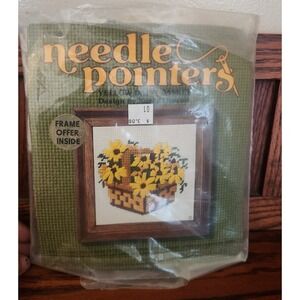Needlepoint Kit Yellow Daisy Basket Needle Pointers 5x5 Kit 5254B
